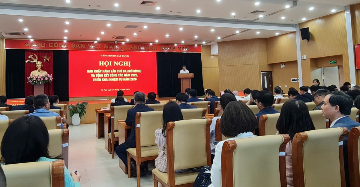 Đảng ủy VIUP tham dự Hội nghị Ban Chấp hành Đảng bộ Bộ Xây dựng lần thứ ba (mở rộng), nhiệm kỳ 2025-2030 và tổng kết công tác năm 2025, triển khai nhiệm vụ năm 2026