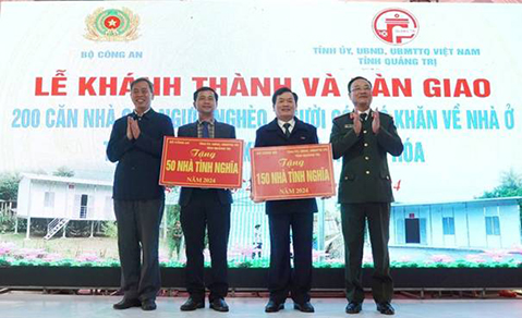 Bộ Công an hỗ trợ xây dựng 200 căn nhà tình nghĩa tại Quảng Trị