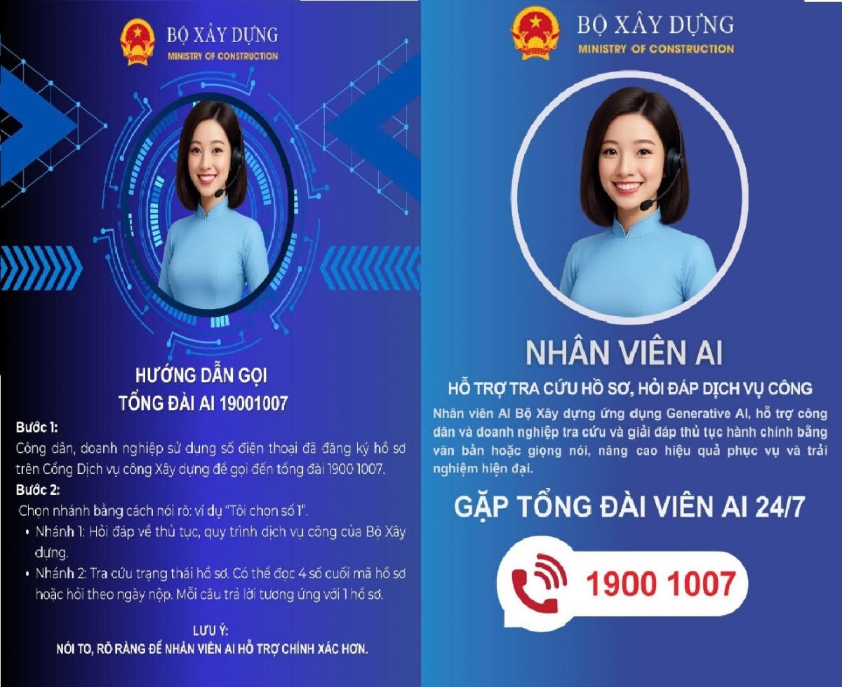 Bộ Xây dựng triển khai Tổng đài thông minh ứng dựng AI hỗ trợ thủ tục hành chính