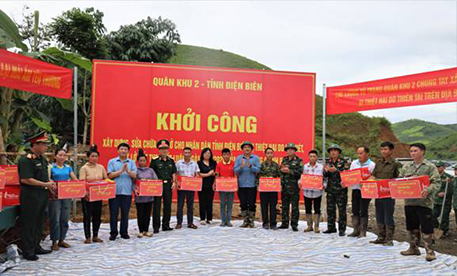 Khởi công xây dựng, sửa chữa nhà ở cho nhân dân tỉnh Điện Biên bị thiệt hại do lũ quét, sạt lở đất